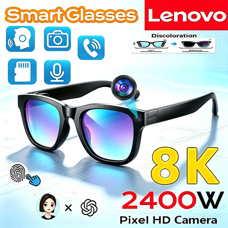 Smart Glasses Lens - Kacamata Pintar AI Lenovo Bluetooth Terjemahan