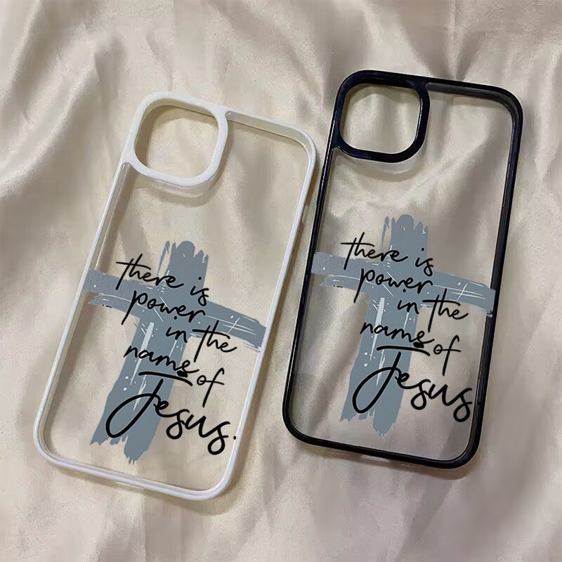 Samsung Galaxy A55 - Casing Transparan Motif Salib Yesus Religius