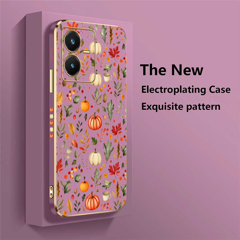 Casing Labu Motif Daun Musim G - Vivo V40 ulasan dan harga